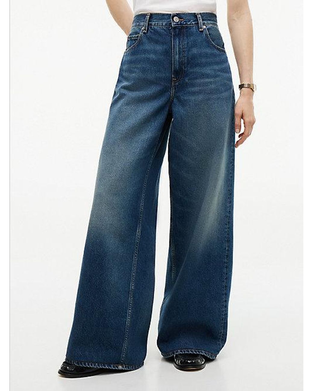 Tommy Hilfiger Blue Indie High Rise Wide Jeans