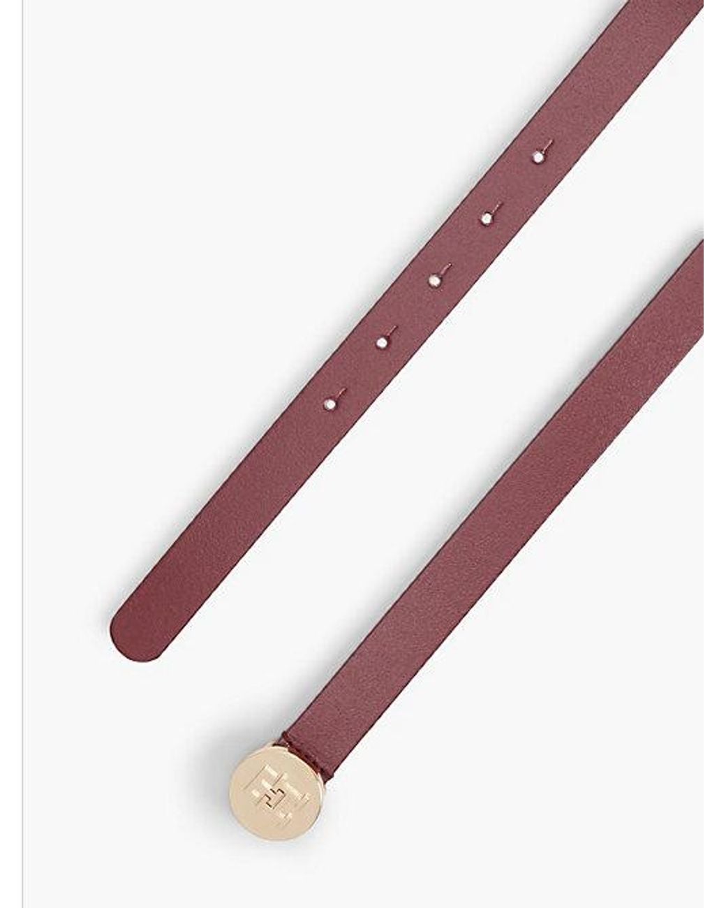 Tommy Hilfiger Pink Th Monogram Leather Plaque Belt