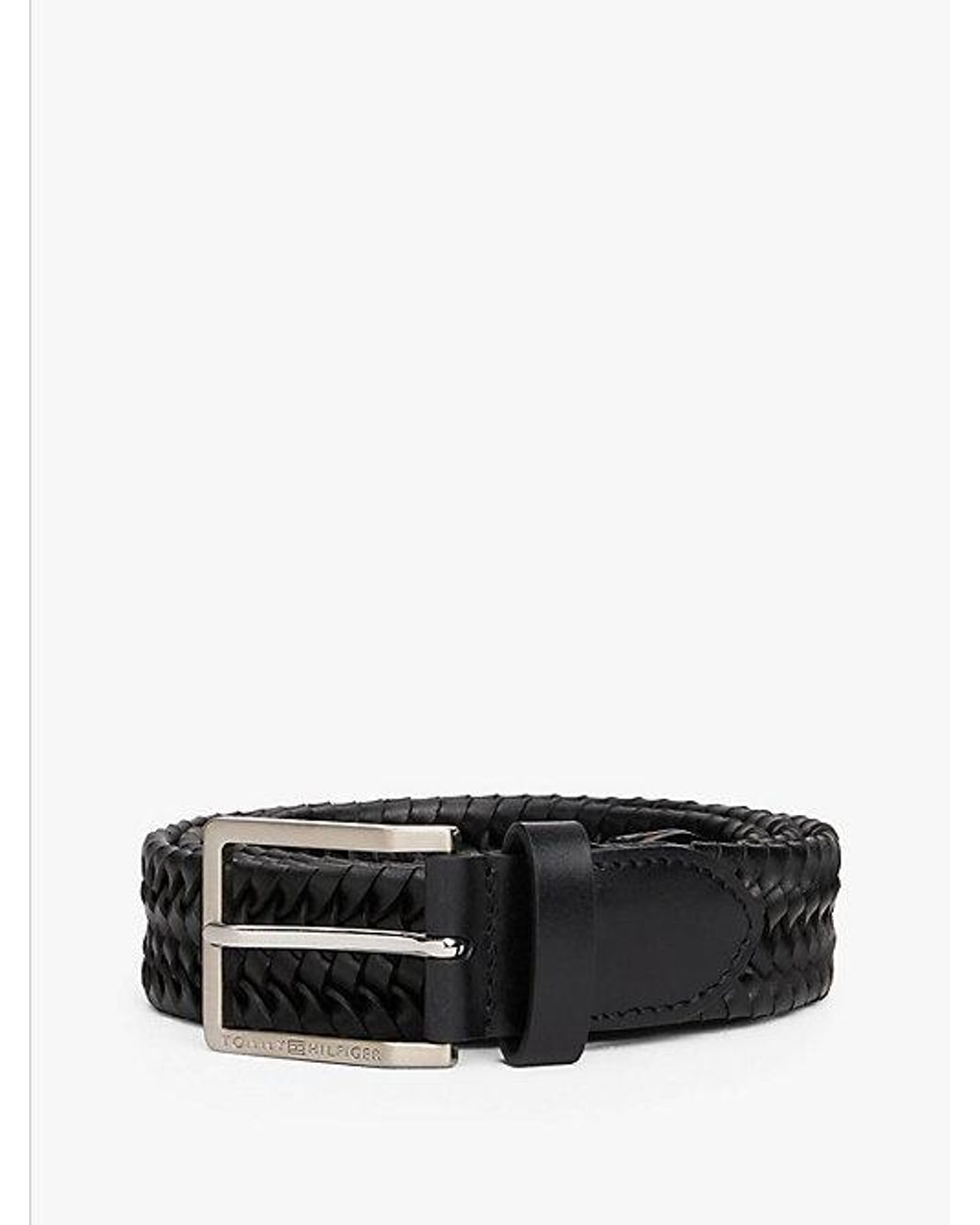 Tommy Hilfiger Gevlochten Riem Met Vierkante Gesp in het Black voor heren