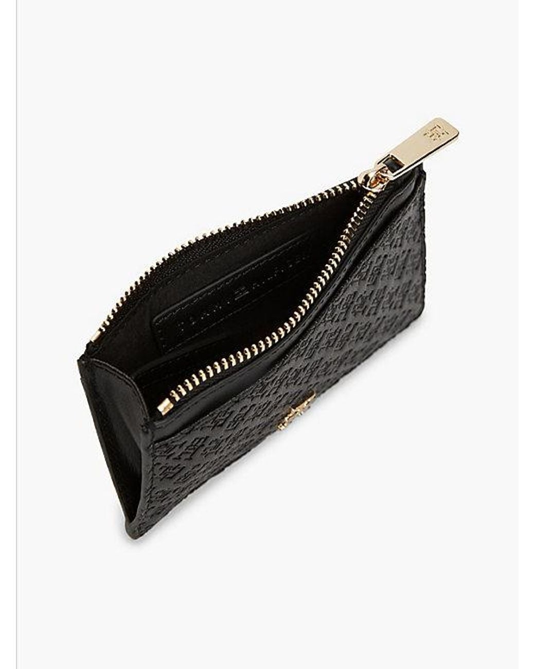 Tommy Hilfiger Black Hilfiger Icon Debossed Credit Card Holder