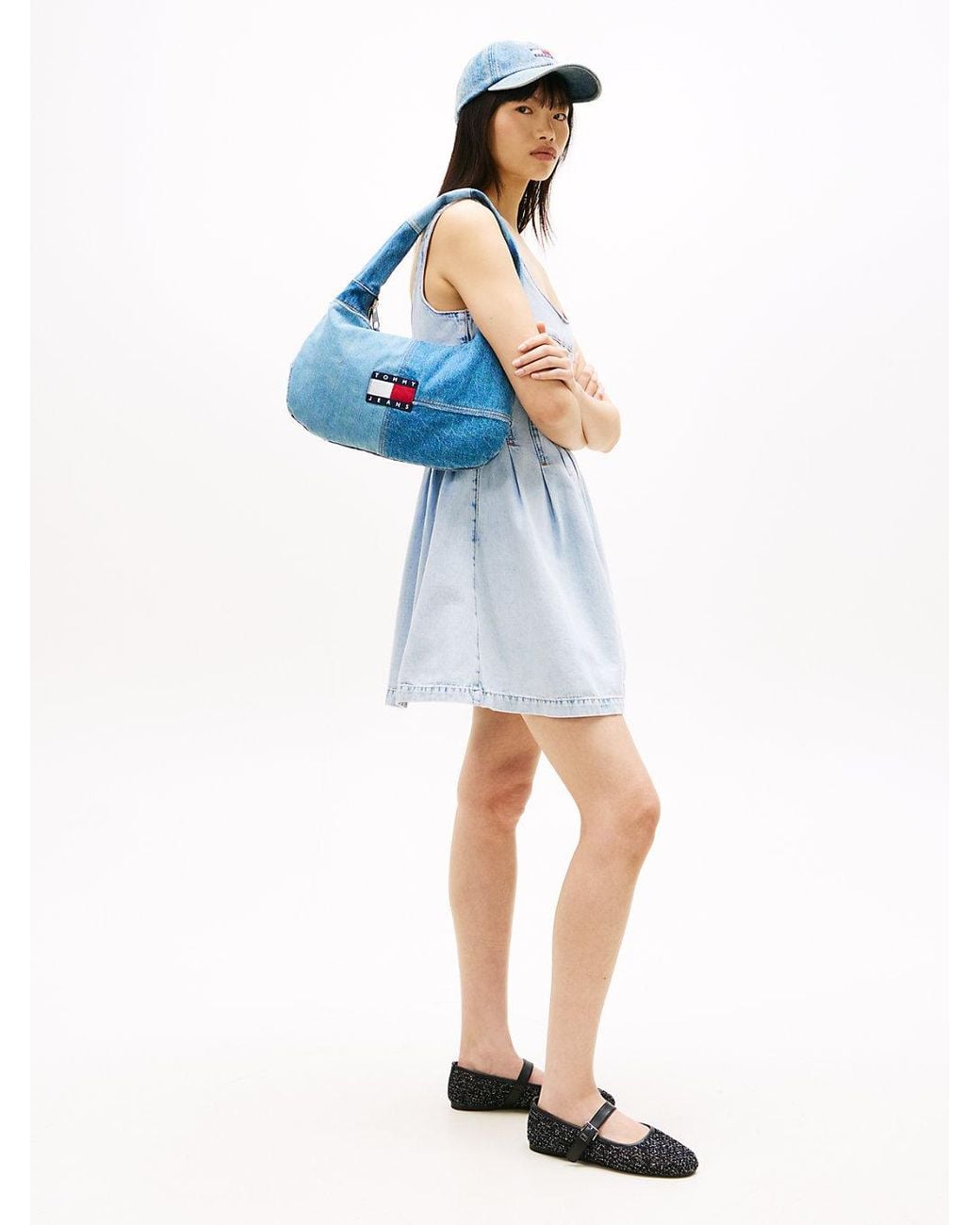 Tommy Hilfiger Blue Patchwork Denim Shoulder Bag