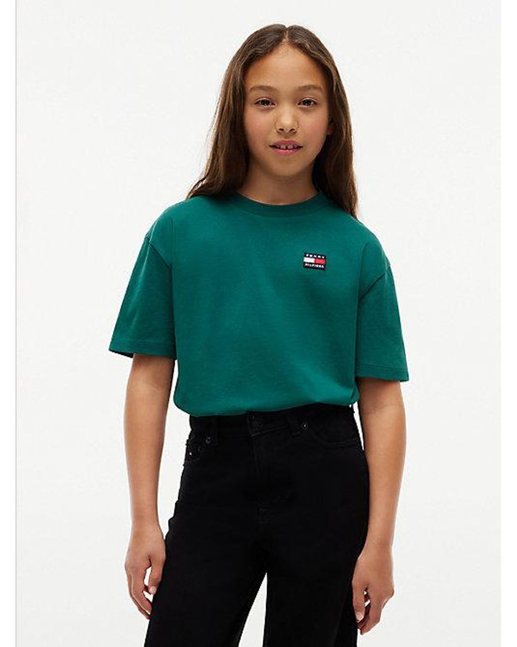 Tommy Hilfiger Green Heritage Flag Logo Relaxed Jersey T-Shirt