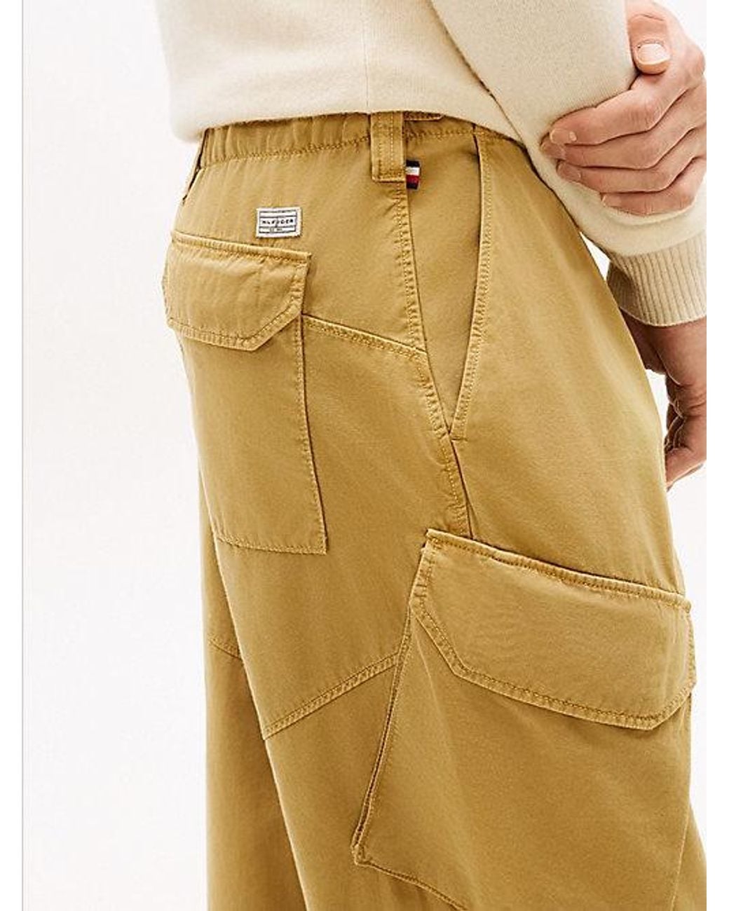 Tommy Hilfiger Natural Straight Twill Cargo Trousers for men