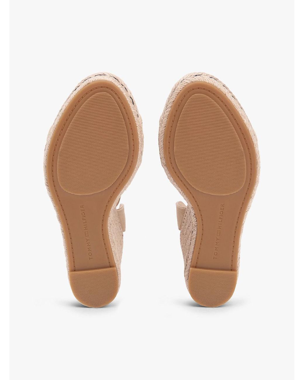 Tommy Hilfiger Natural Raffia Strap High Wedge Espadrilles