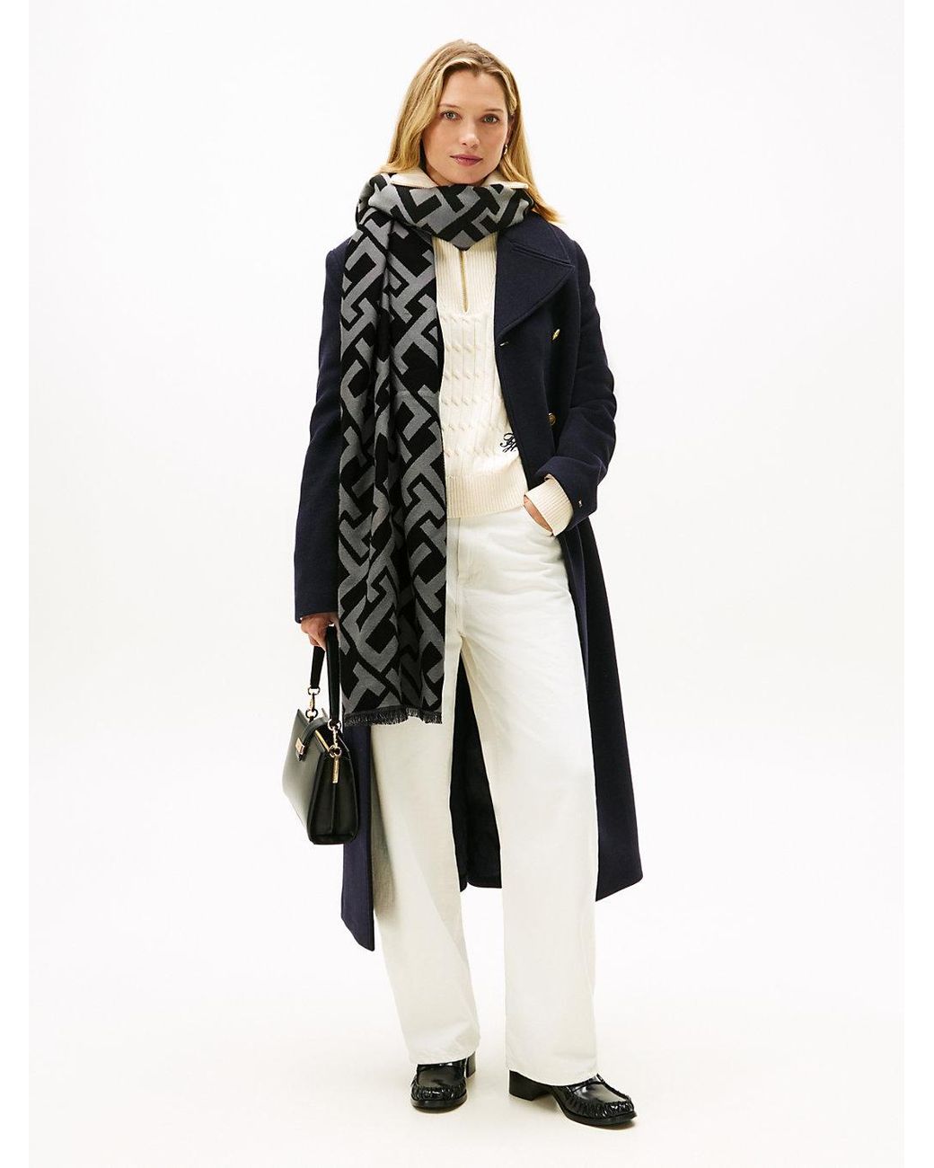 Sciarpa Th Monogram di Tommy Hilfiger in Black