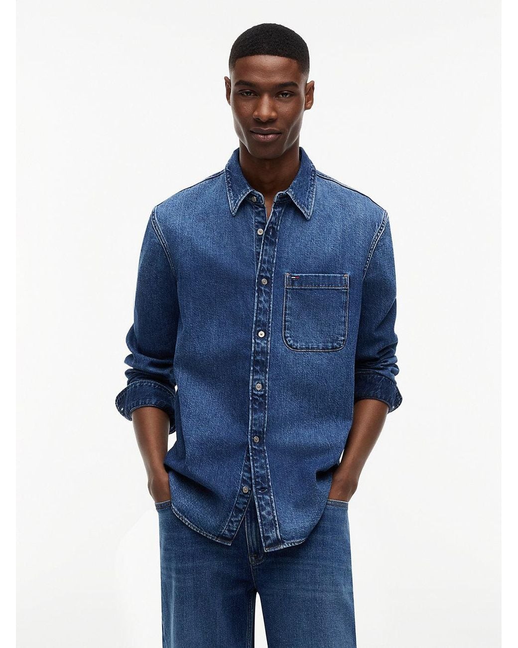 Tommy Hilfiger Blue Regular Fit Denim Shirt for men