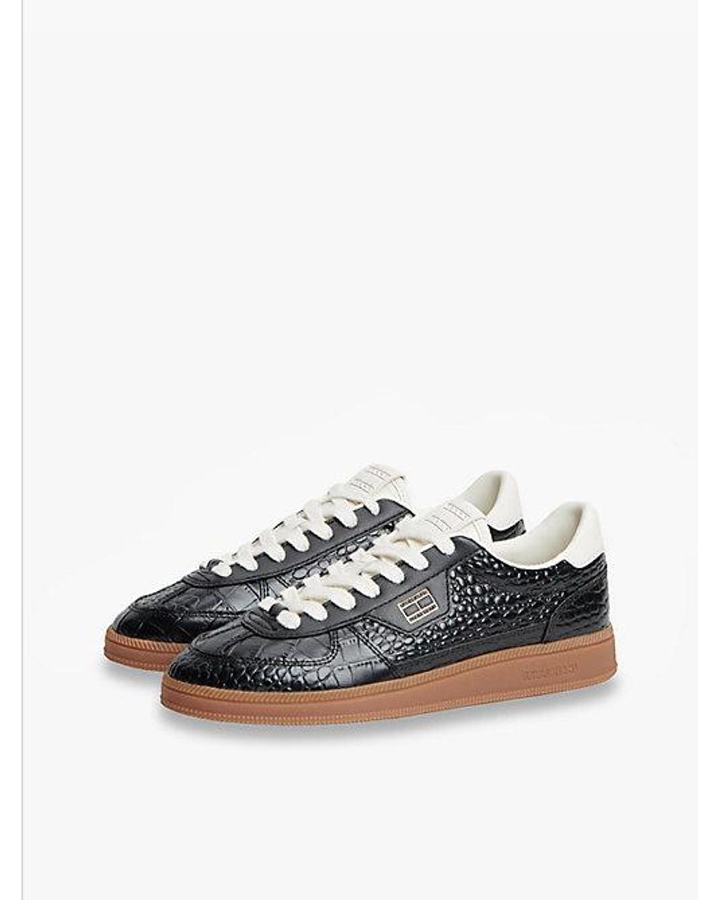 Tommy Hilfiger White The Greenwich Croco Print Leather Trainers