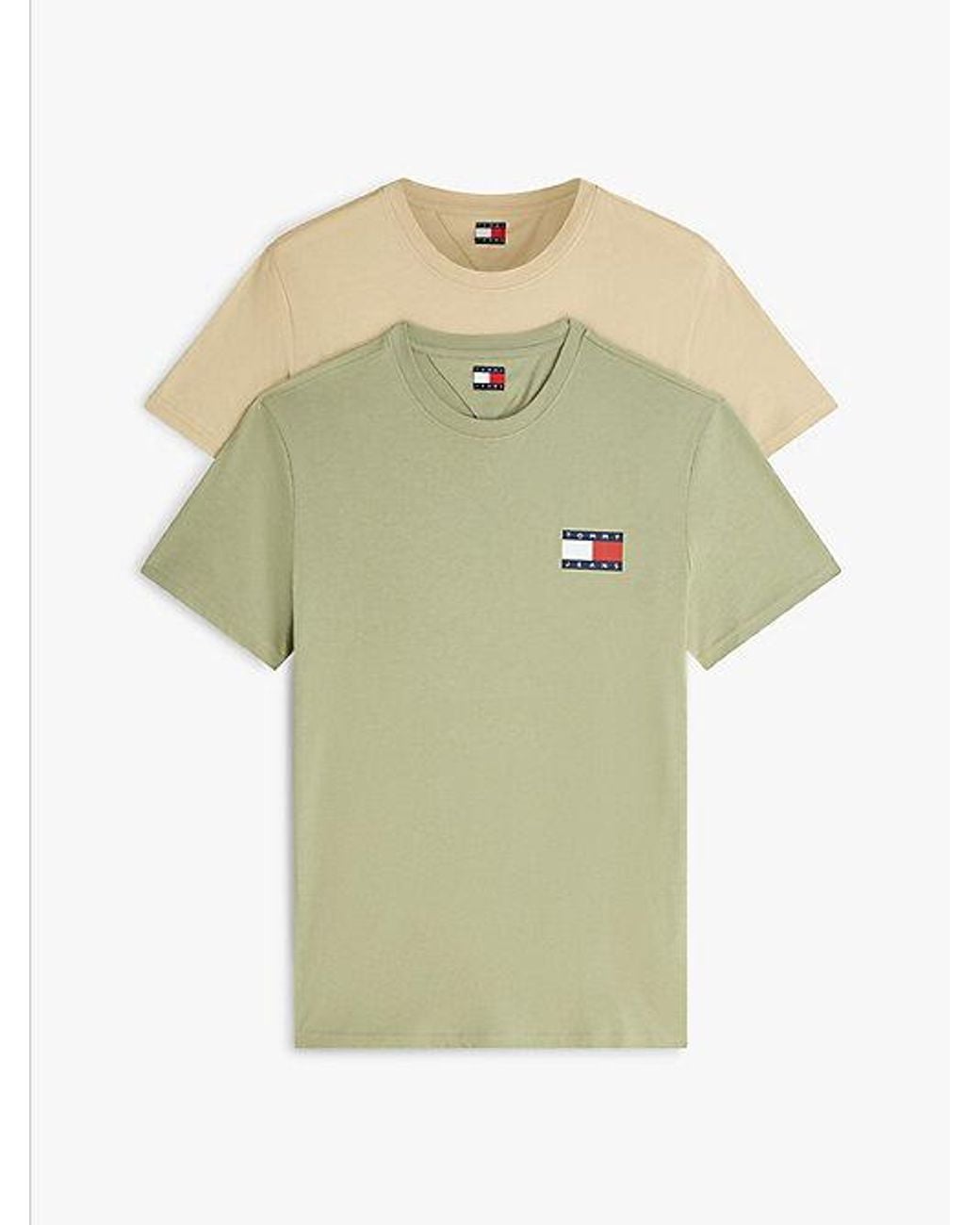 Tommy Hilfiger Green 2-Pack Logo Slim Jersey T-Shirts for men