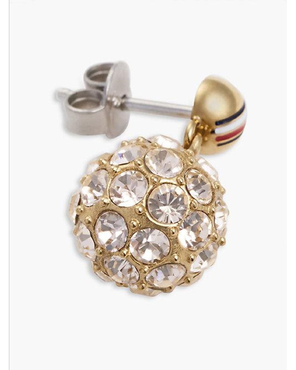Tommy Hilfiger Metallic Plated Stainless Steel Pavé Crystal Earrings