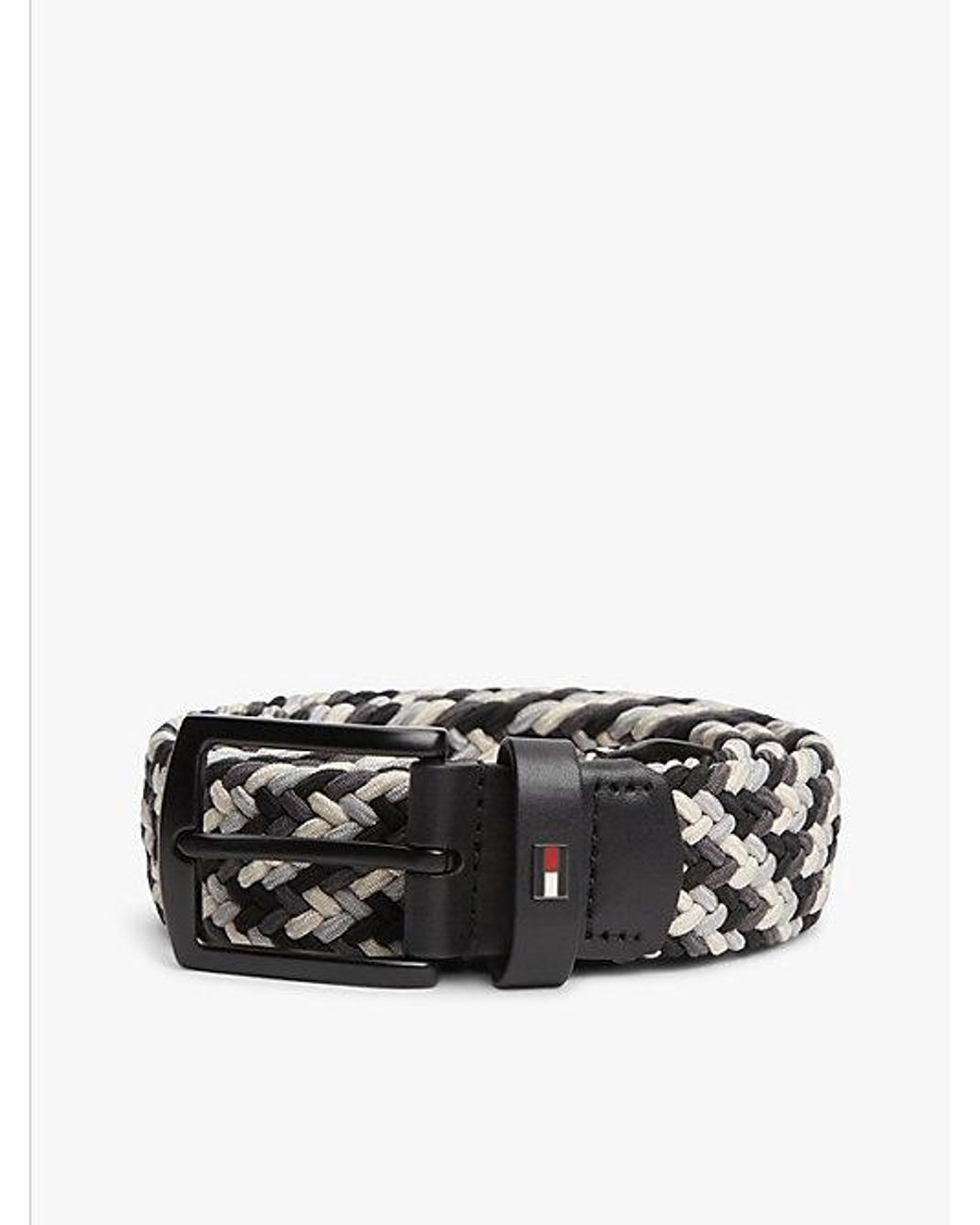 Tommy Hilfiger Denton Gevlochten Elastische Riem in het Black voor heren