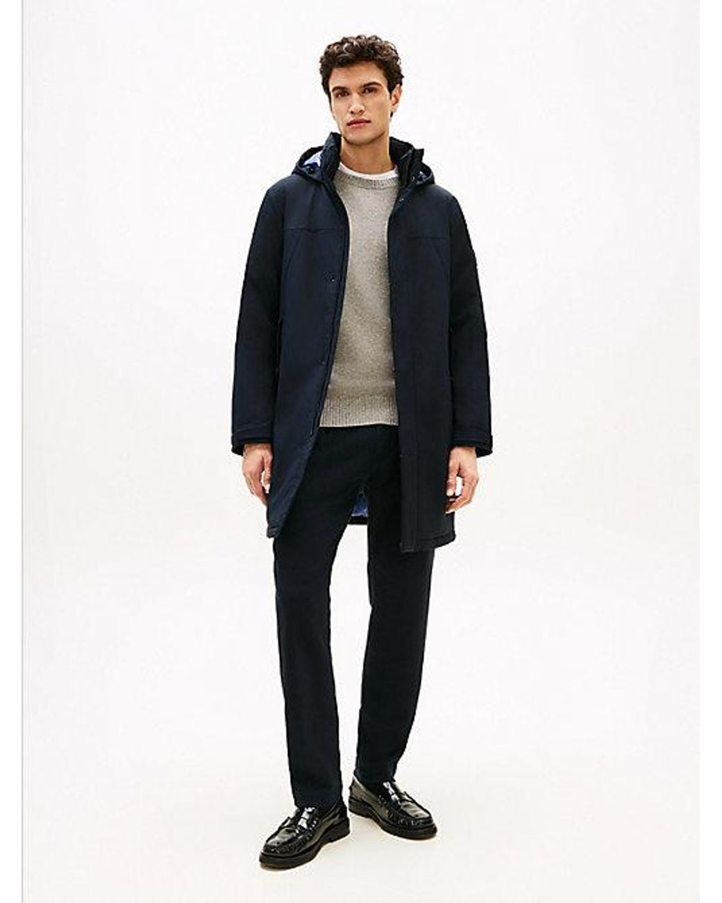 Tommy Hilfiger Blue Tech Water Repellent Thermal Padded Parka for men