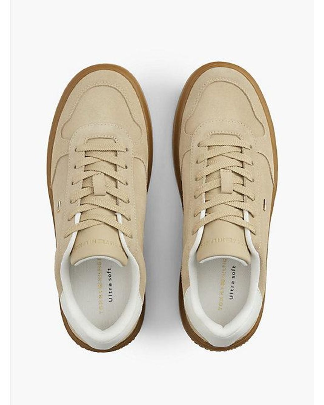 Tommy Hilfiger White Lightweight Suede Court Trainers
