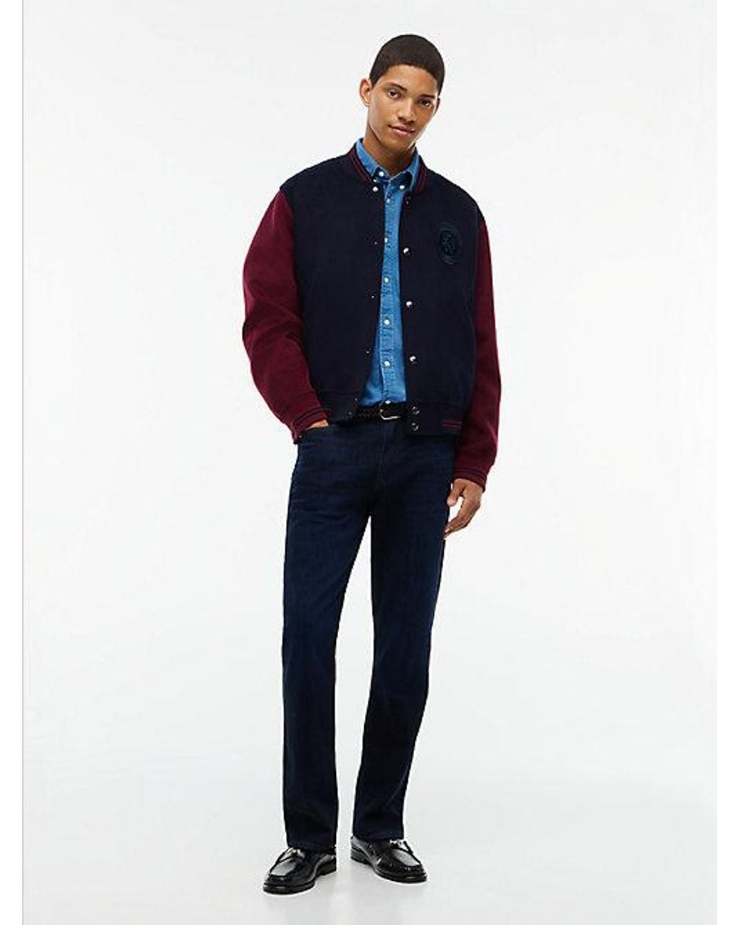 Tommy Hilfiger Blue Regular Fit Dobby Denim Shirt for men