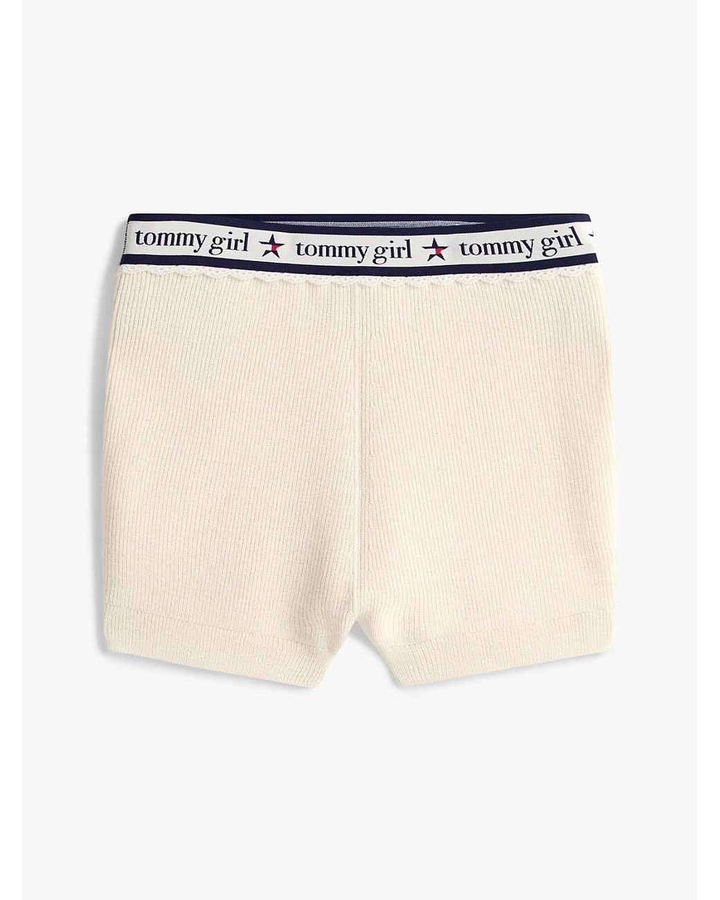 Tommy Hilfiger Blue Tommy Girl Pure Wool Logo Knit Shorts