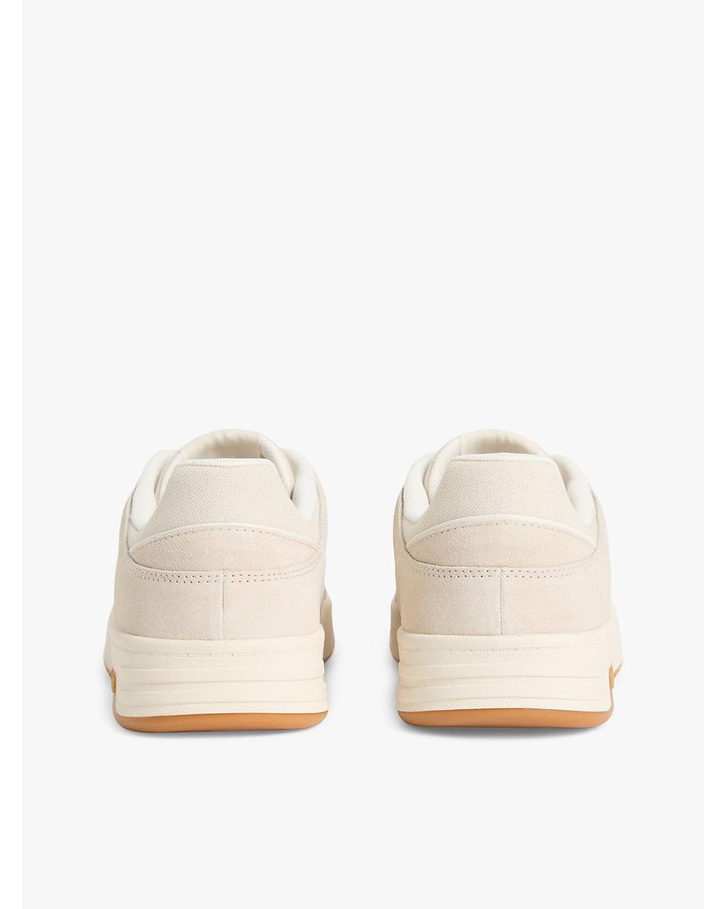 Tommy Hilfiger White Canvas Leather Cupsole Trainers for men