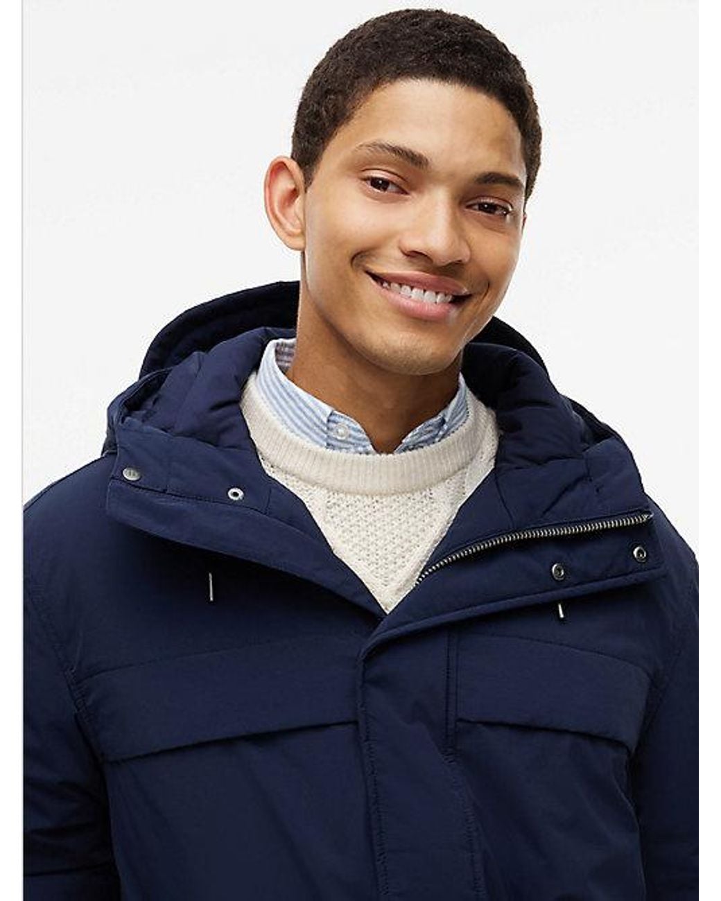 Tommy Hilfiger Blue Tommy Jeans Relaxed Water Resistant Padded Hooded Parka for men