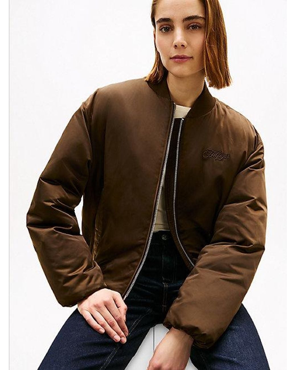 Tommy Hilfiger Brown Padded Water Repellent Relaxed Bomber Jacket