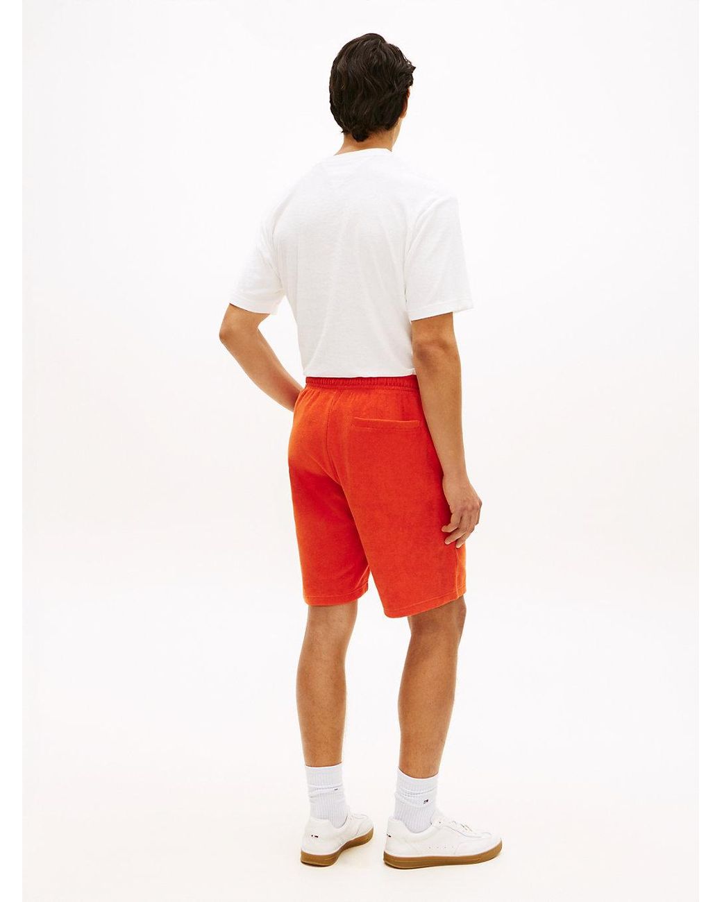 Tommy Hilfiger Red Flag Embroidery Towelling Sweat Shorts for men