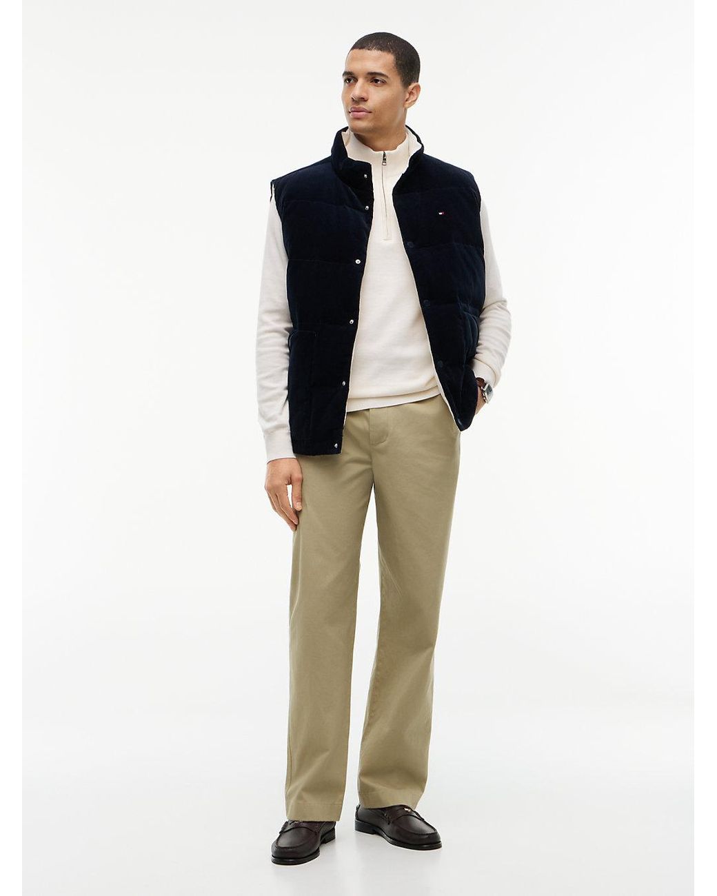 Tommy Hilfiger White Quarter-zip Mock Neck Jumper for men