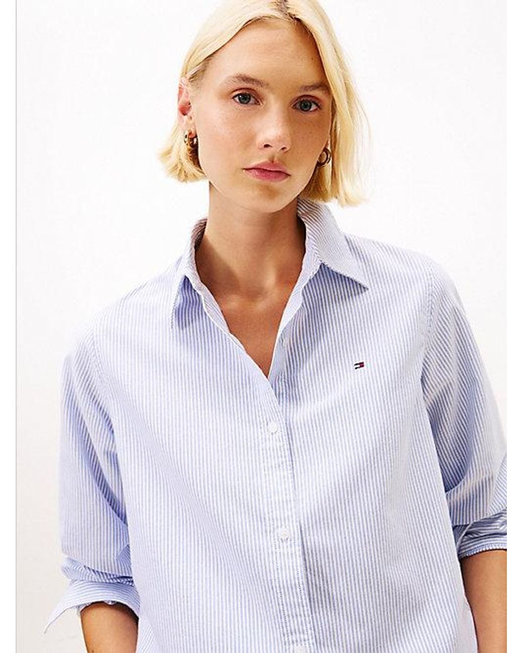 Tommy Hilfiger White Relaxed Fit Yarn Dyed Oxford Shirt