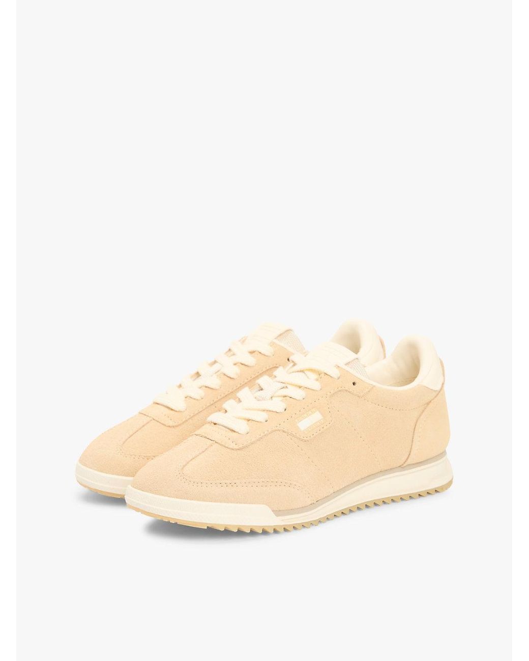 Tommy Hilfiger Natural Low Profile Suede Serrated Trainers
