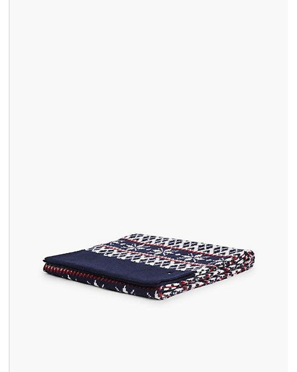 Tommy Hilfiger Blue Th Flag Lambswool Blend Fair Isle Scarf for men