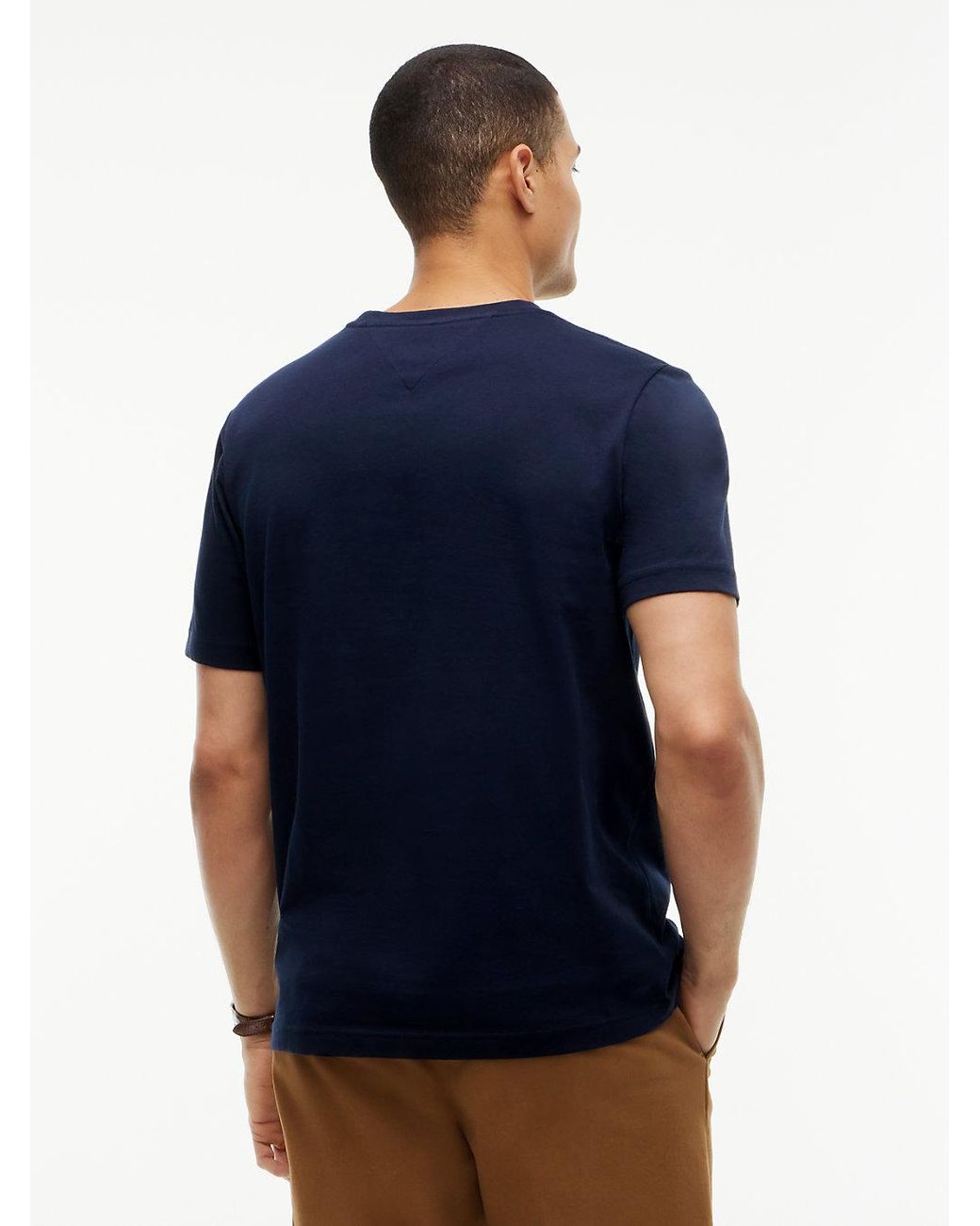 Tommy Hilfiger Blue Logo Embroidery Insert T-Shirt for men
