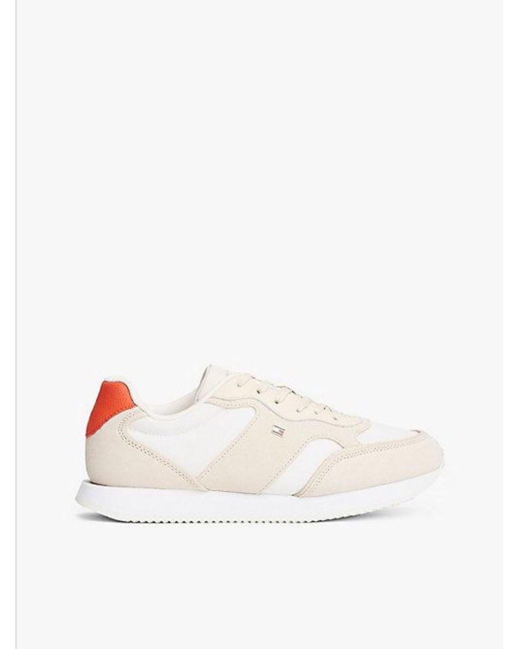 Tommy Hilfiger White Suede Th Monogram Trainers