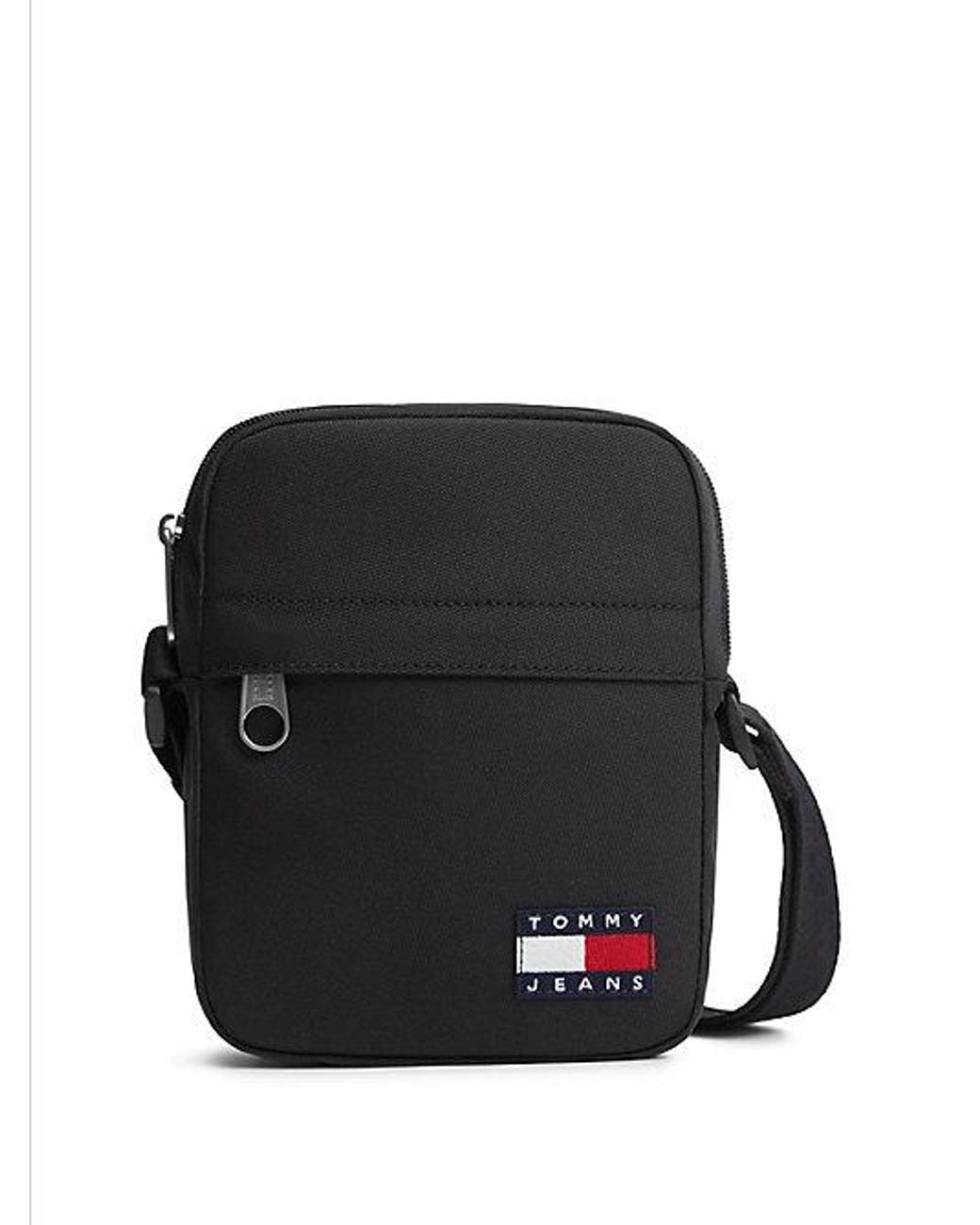 Tommy Hilfiger Black Tommy Jeans Essential Logo Reporter Bag for men