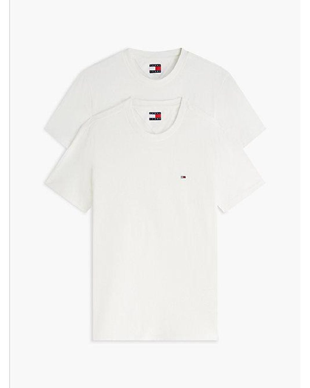 Tommy Hilfiger White Tommy Jeans 2 Pack Tommy Flag Extra Slim T-Shirts for men