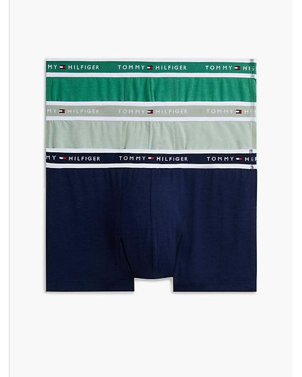 Tommy Hilfiger Blue 3 Pack Signature Logo Waistband Trunks for men