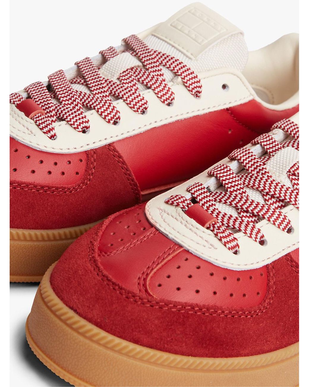 Tommy Hilfiger Red The Greenwich Leather Chunky Cupsole Trainers