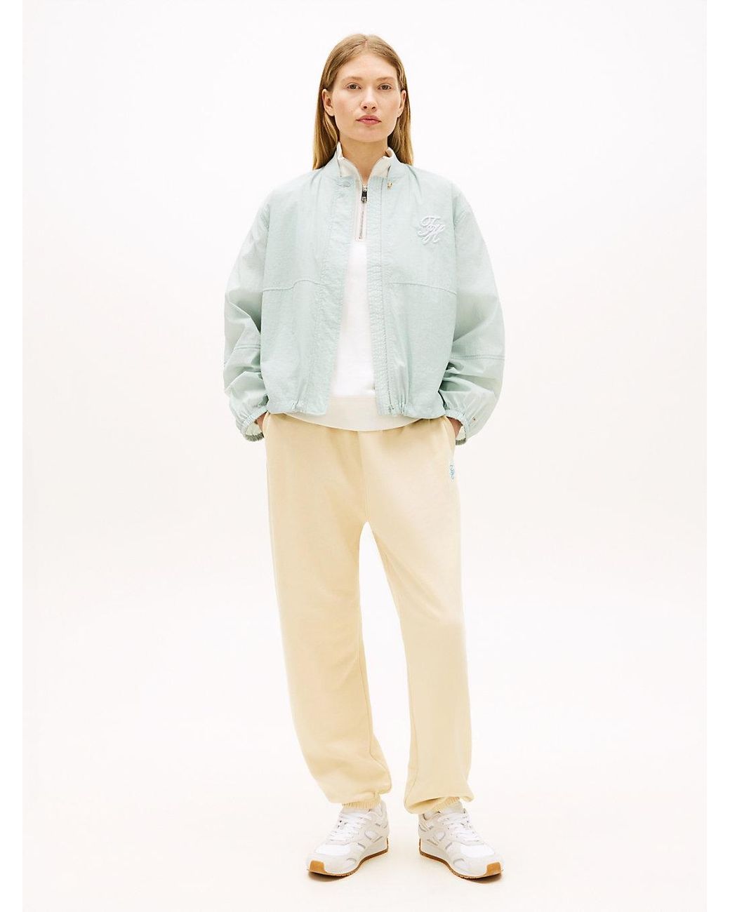 Tommy Hilfiger Natural Logo Embroidery Cuffed Leg Joggers