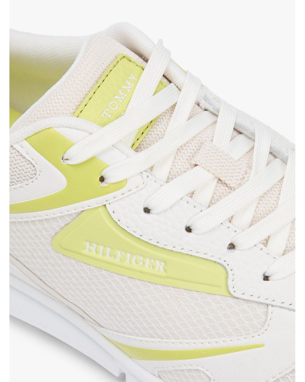 Tommy Hilfiger White Logo Mixed Texture Cleat Trainers for men