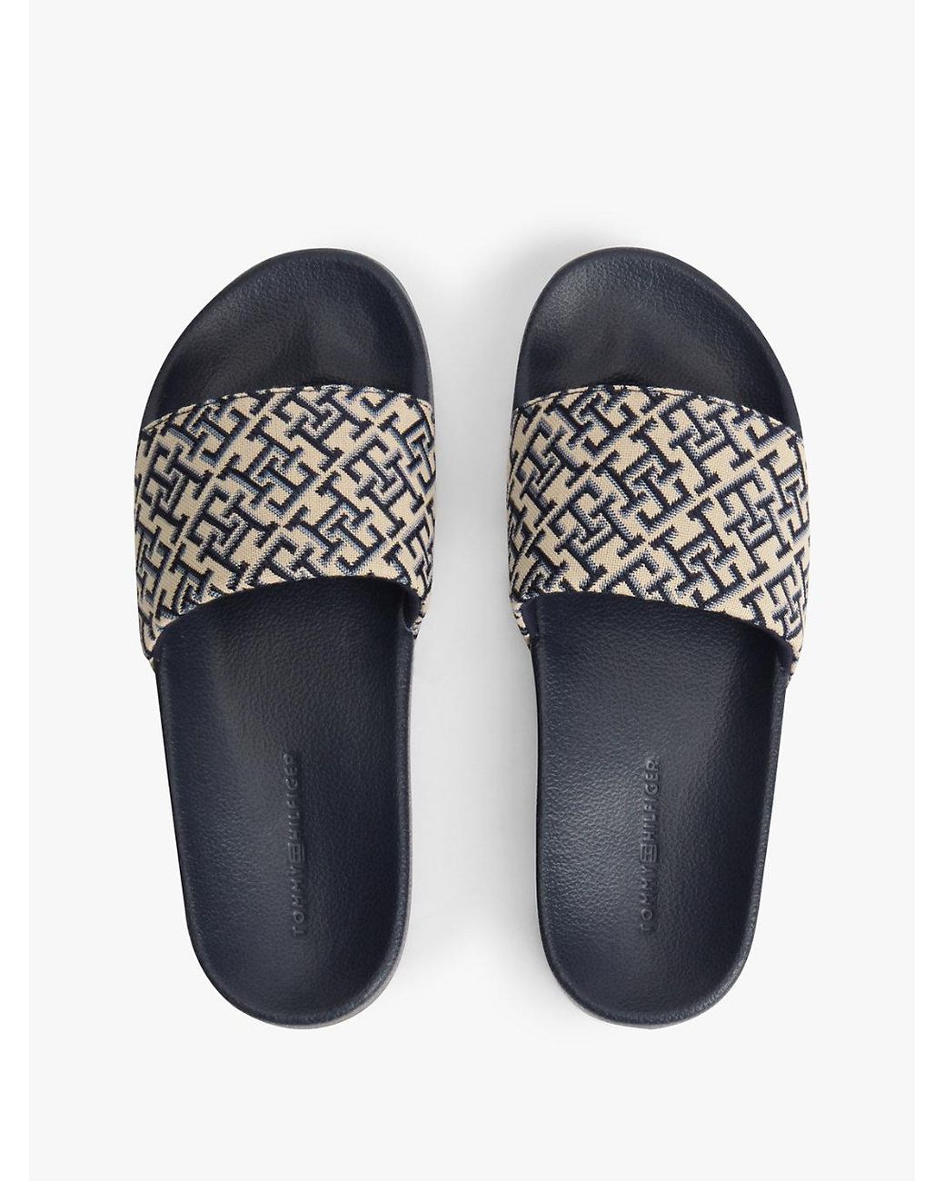 Tommy Hilfiger White Th Monogram Pool Slides