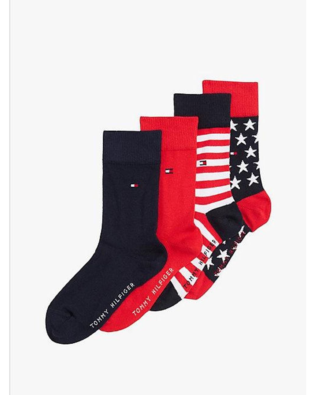 Tommy Hilfiger Red 4 Pack Stars And Stripes Socks
