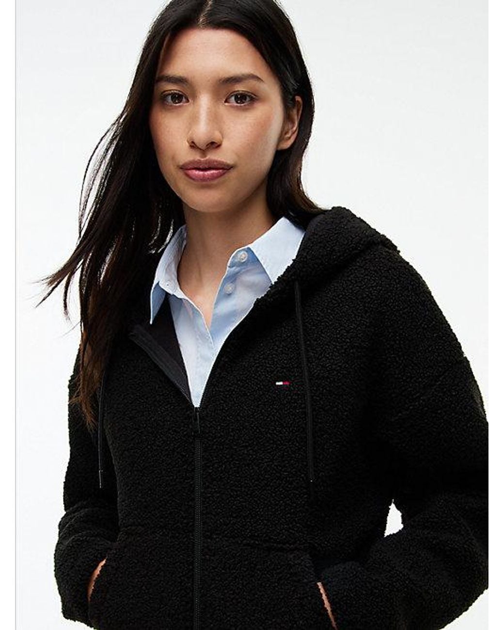 Tommy Hilfiger Blue Tommy Jeans Teddy Fleece Zip Thru Hoody