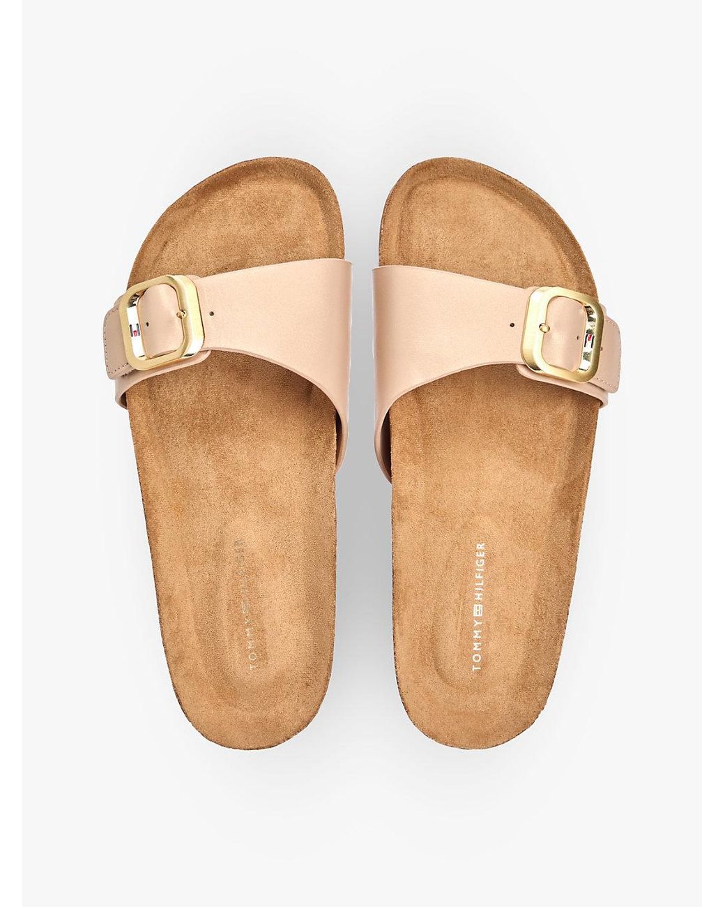 Tommy Hilfiger White Cork Footbed Slip-On Sandals