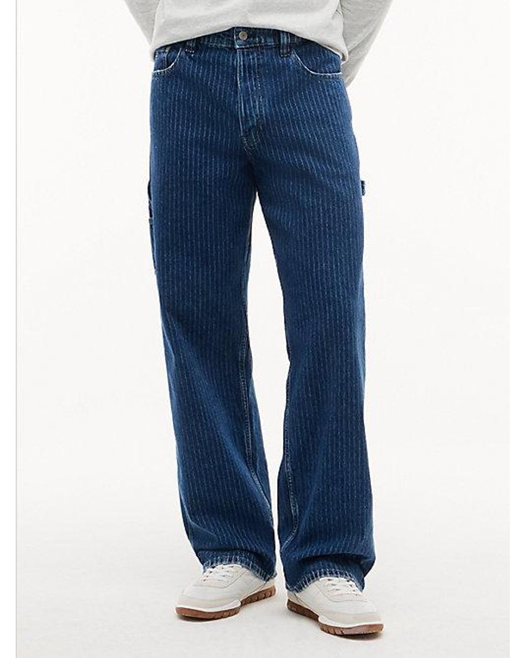 Tommy Hilfiger Blue Tommy Jeans Jaimie Loose Straight Pinstripe Carpenter Jeans for men