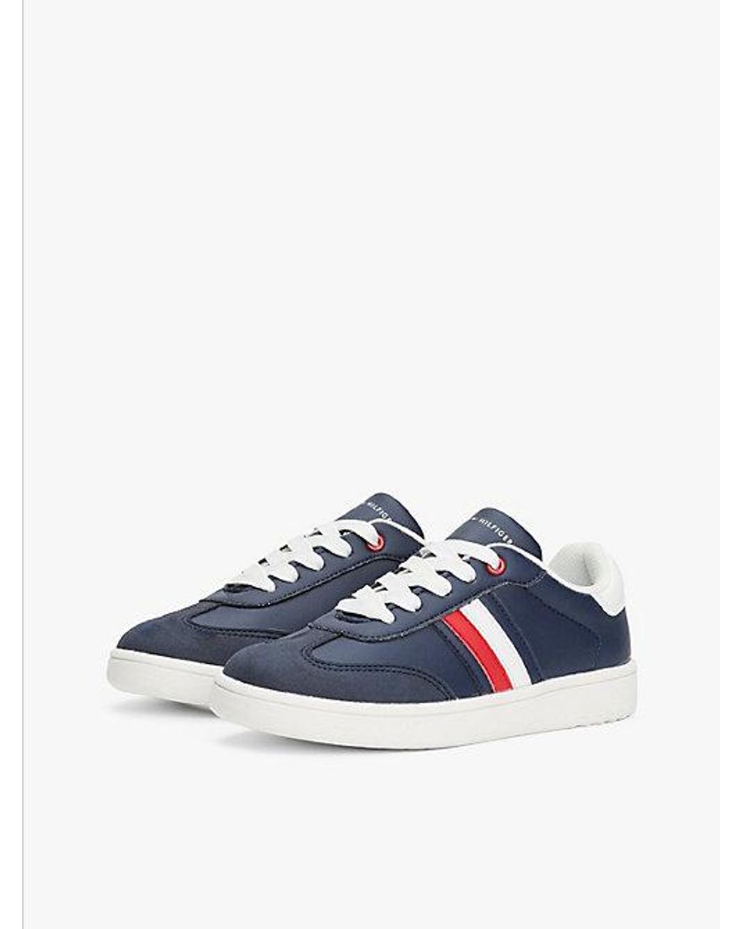 Tommy Hilfiger Blue Flag Mixed Texture Trainers