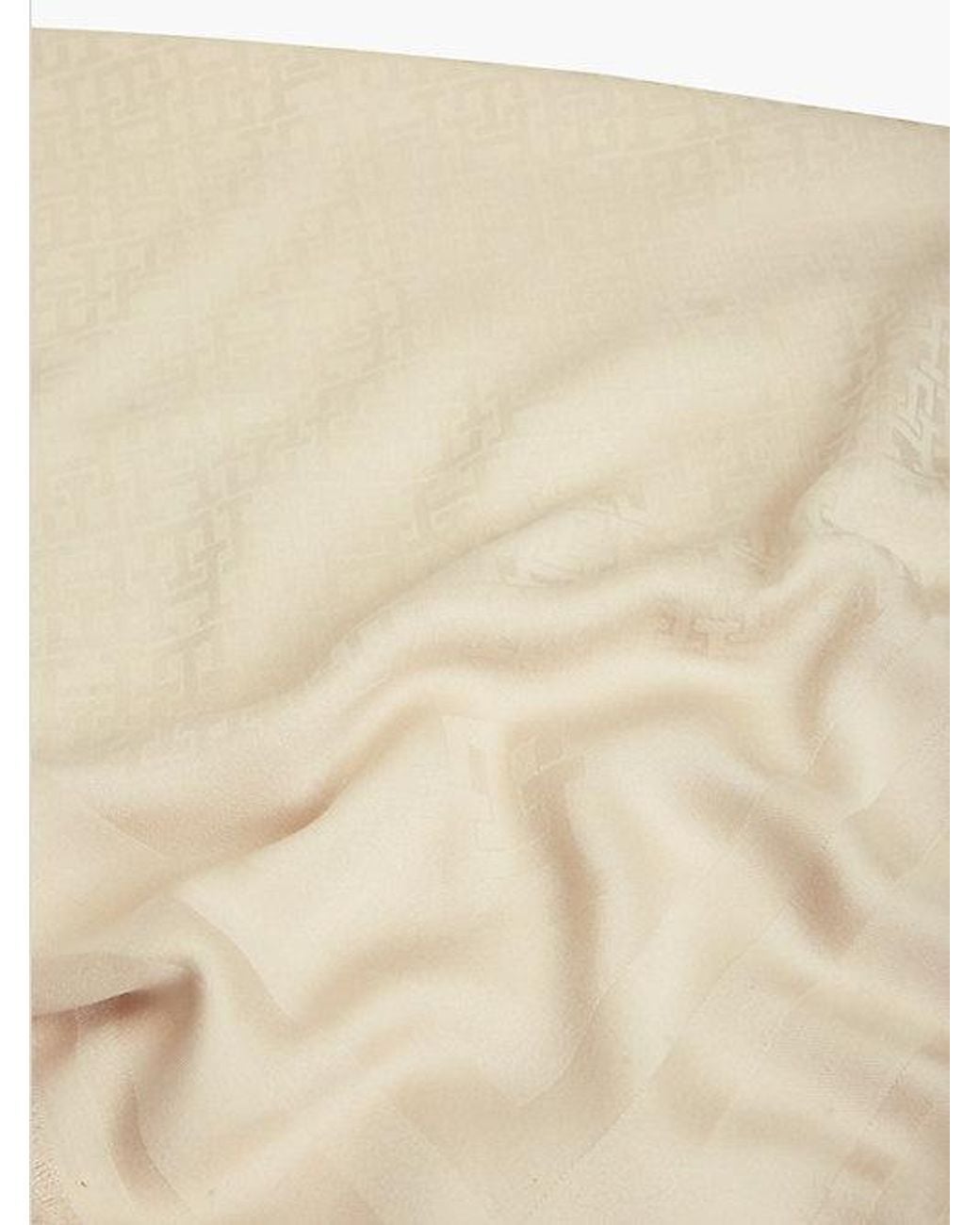Tommy Hilfiger White Tonal Th Monogram Scarf