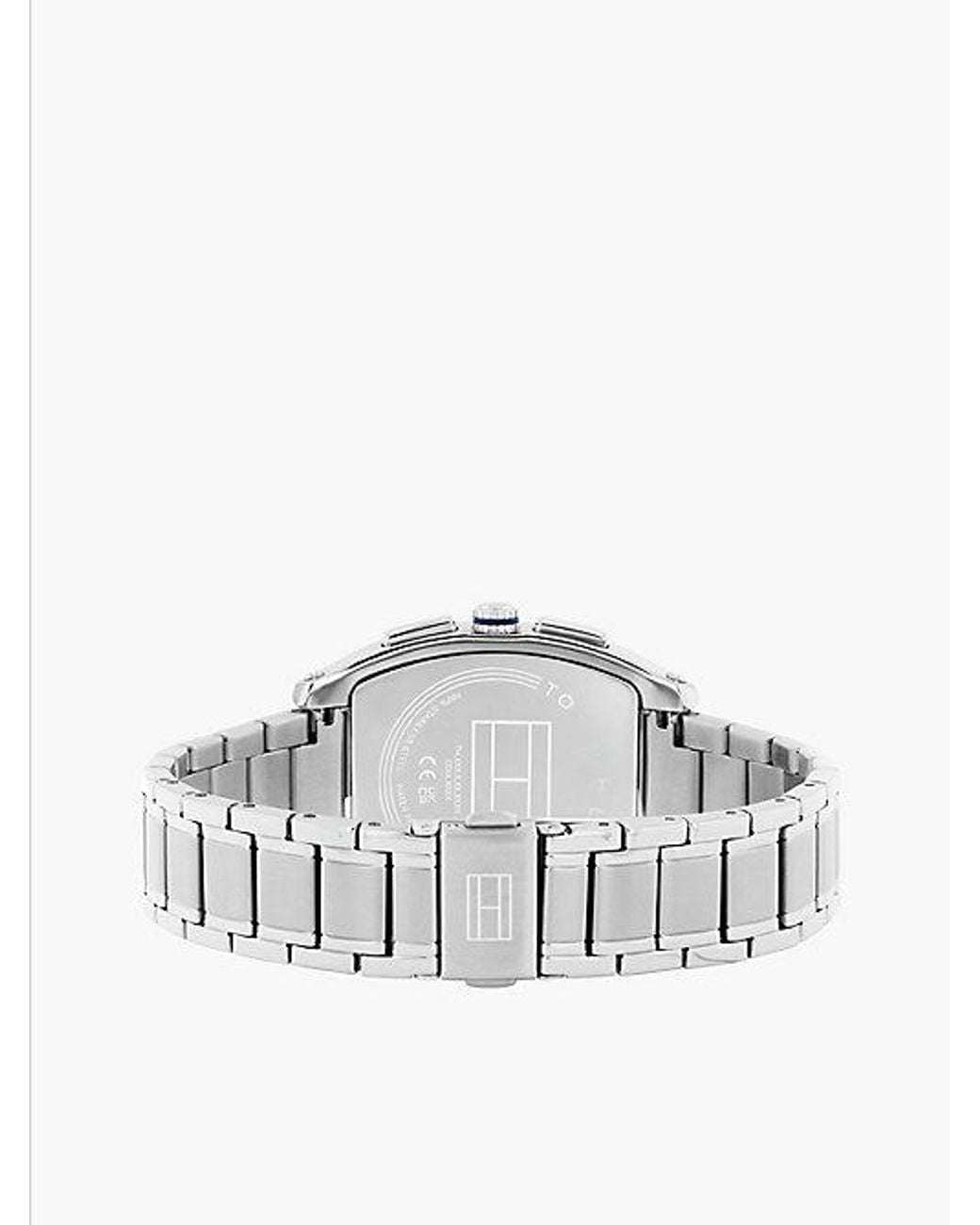 Tommy Hilfiger Blue Square Dial Chain-Link Strap Watch for men