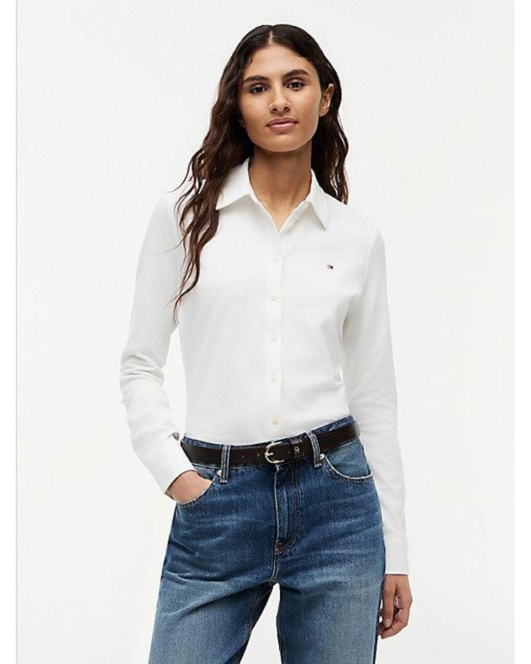 Tommy Hilfiger White 1985 Slim Fit Pique Shirt