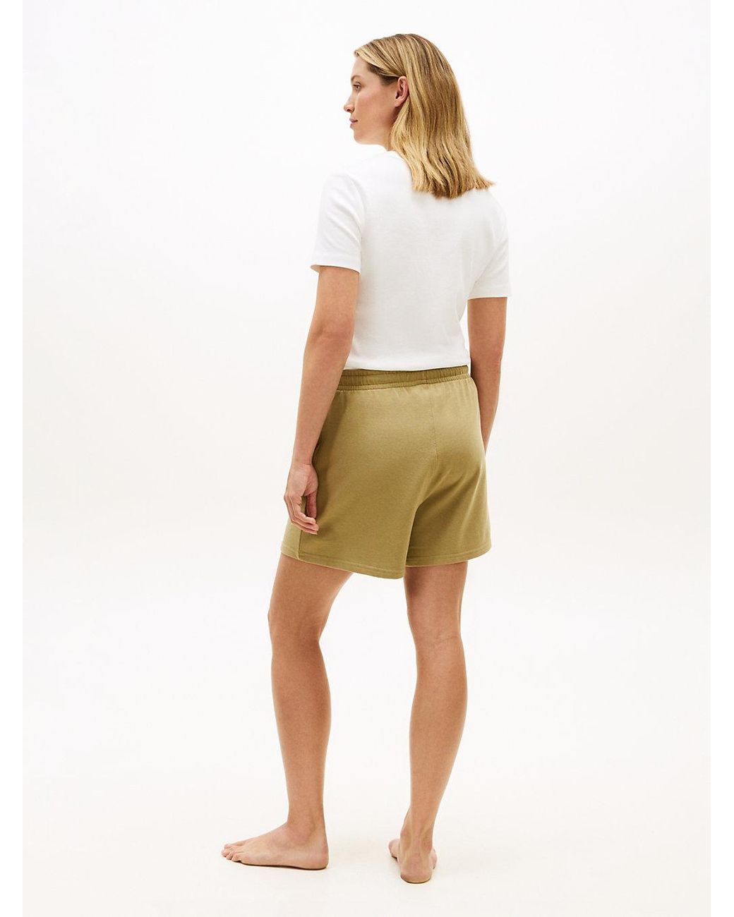 Tommy Hilfiger Natural Essential Logo Embroidery Lounge Shorts
