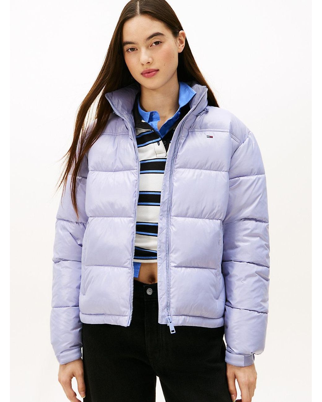 Tommy Hilfiger Blue Packable Shiny Puffer Jacket