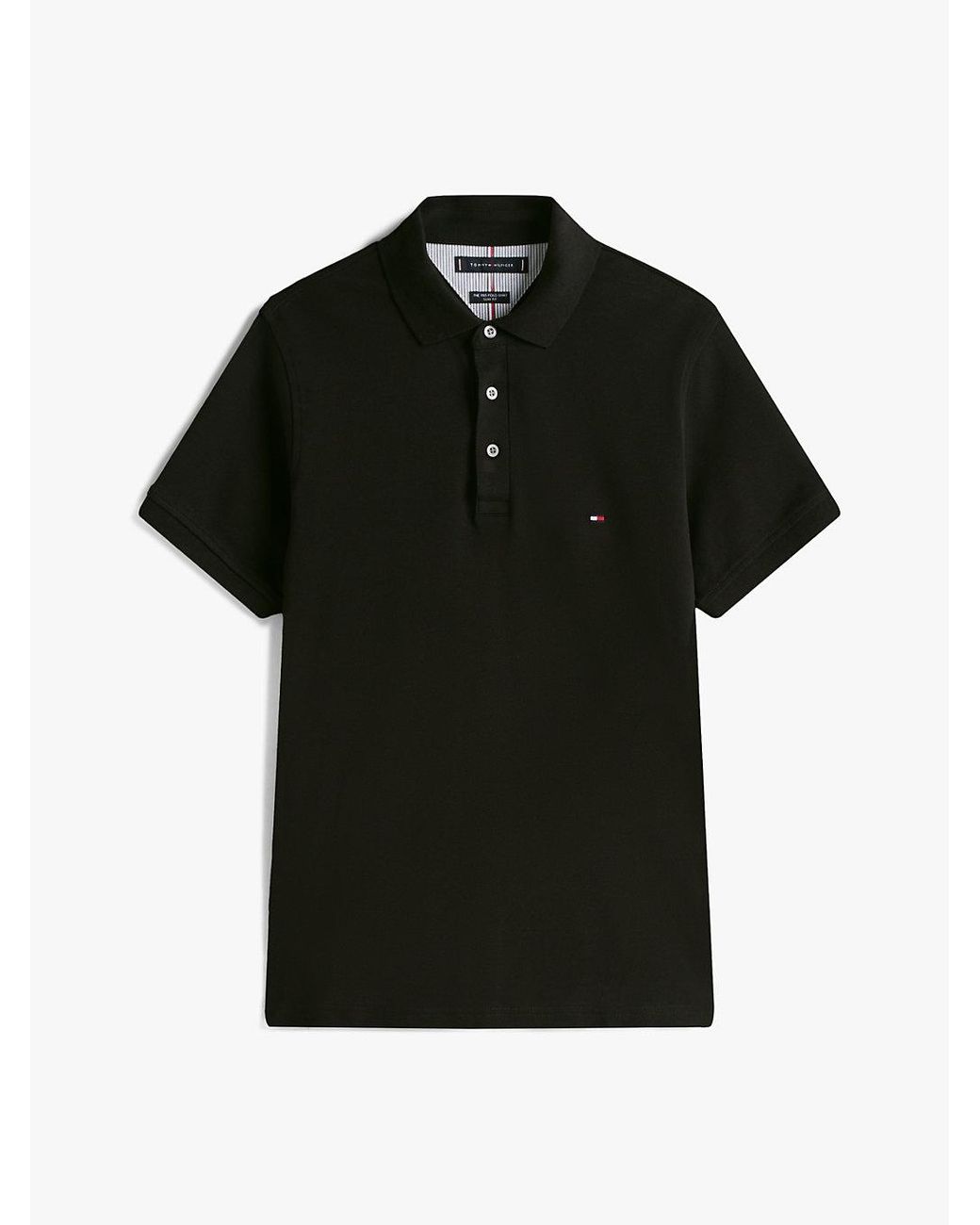 Tommy Hilfiger Black 1985 Slim Fit Pique Polo Shirt for men