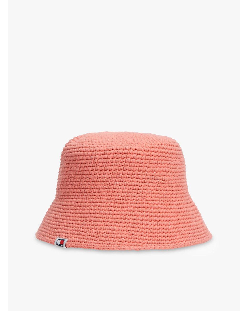 Tommy Hilfiger Pink Crochet Logo Embroidery Bucket Hat