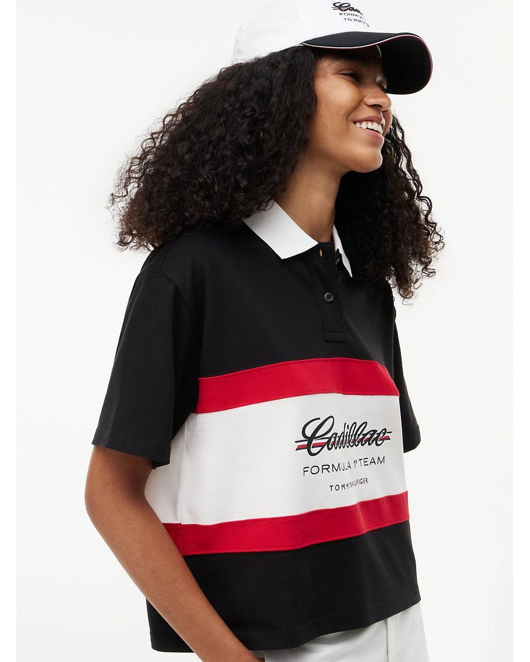 Tommy Hilfiger Red Th X Cadillac Formula 1 Team Logo Boxy Polo Shirt