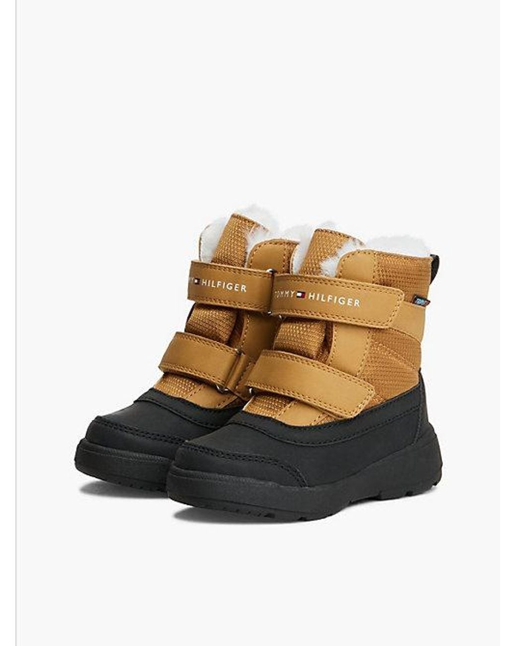Tommy Hilfiger Black Logo Hook And Loop Boots