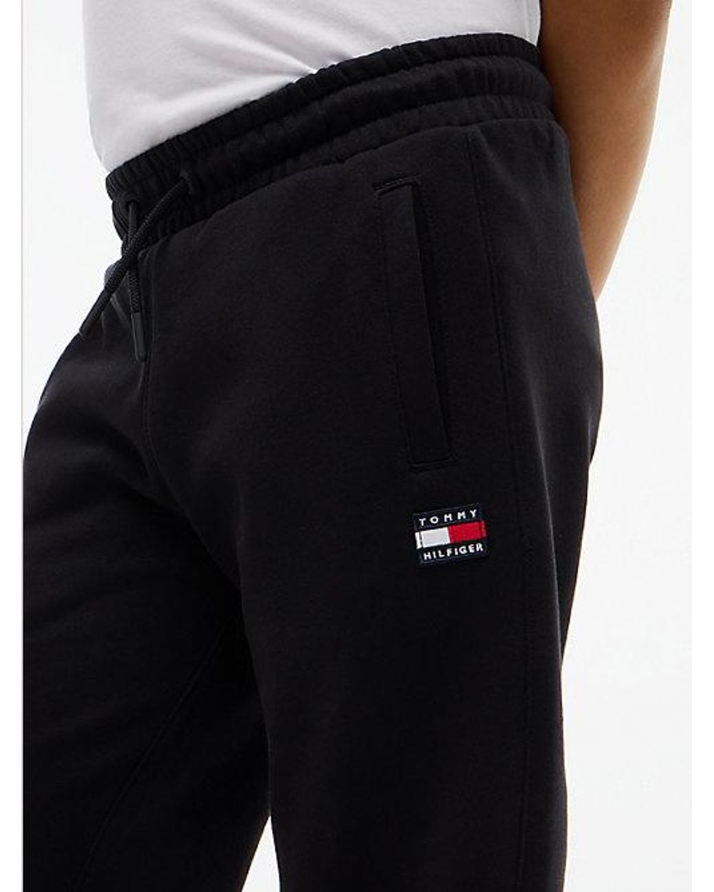 Tommy Hilfiger Black Heritage Flag Logo Wide Leg Joggers